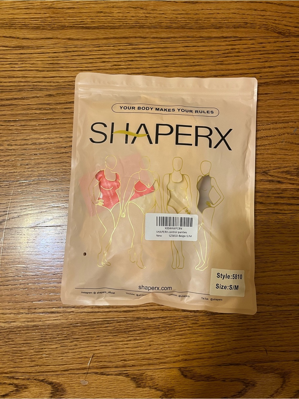 SHAPERX Women's Beige Shaping Bodysuit - S/M
